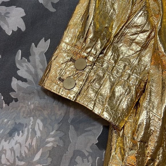 Rare Dolce & Gabbana Gold Leather Jacket Size 46 - Picture 7 of 14